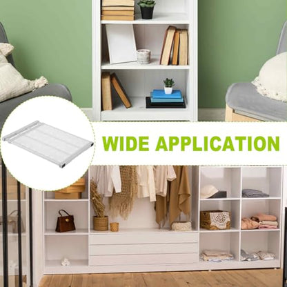 HARFINGTON Expandable Closet Tension Shelf 18.9" to 31.5" Adjustable Closet Organizer 2.5" x 13.78" Flower Pattern Storage Rack for Wardrobe Cupboard Kitchen Bedroom - size: 48cm to 80cm