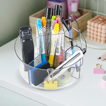360° Rotating Makeup Organizer Clear Lazy Susan Organizer for Vanity, Cosmetic Display Cases for Bathroom Countertop, Makeup Storage Organizer, Desktop Dresser Sundries Storage Boxes