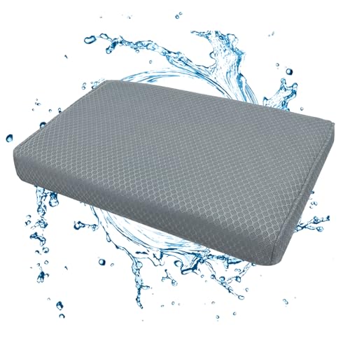 AEROiVi Shower Seat Cushion Non-Slip Silicone Bottom 3D Mesh Washable Gray | Soft Shower Chair Cushion for Benches Quick Drying Washable Mat 3D Mesh Pad with Hook Design Elderly Handicap Disabled - size: Gray