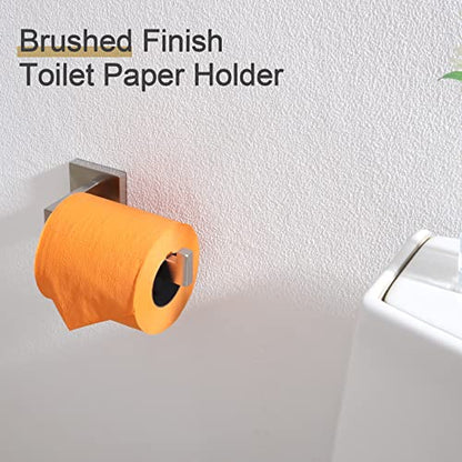 KOKOSIRI Toilet Paper Roll Holder Brushed Nickel Toilet Paper Holder Stainless Steel for Kitchen Bathroom Dispenser Wall Mounted, B2003BR - color: Brushed Nickel, size: Without Shelf(1 Pack)