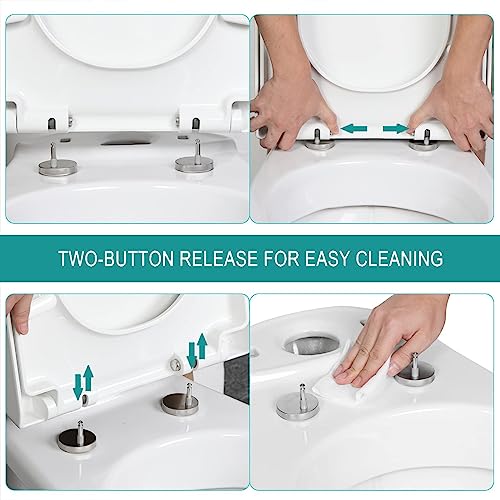 Toilet Seat - Soft Close Quick Release for Easy Cleaning, Top Fix Installation with Adjustable Hinges - Ideal for Bathroom Upgrade - size: 03b