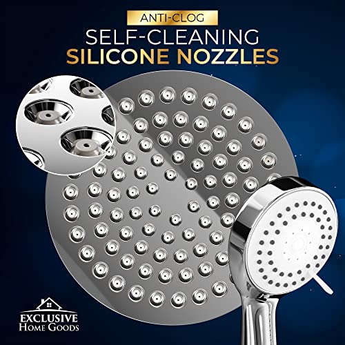 Shower Head With Handheld Combo, 6 Inch High Pressure Rainfall Showerhead With Hand Held 70 Inch Hose for Bath - Adjustable Swivel Shower Head Spray Anti-leak Nozzles - Universal Fit - size: 1.8 GPM