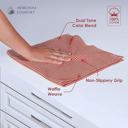 3 Pack Dual Tone Reversible Waffle Weave Kitchen Towels, 16x26 Inch, 100% Cotton, Absorbent, Quick Dry Dishcloth Set, Soft and Durable, Rust - color: Rust, size: 16 x 26 - Pack of 3