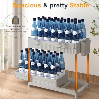 3 Pack Under Sink Organizers, 2-Tier Multi-Use Kitchen and Bathroom Organizers and Storage with Sliding Drawers, Bathroom Cabinet Organizer (Gray, 14.8 Inch) | Multi-use kitchen & bathroom storage, 14.8 inch gray cabinet organizer, space-saving sliding dr