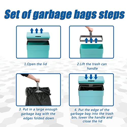 Plastic Kitchen Trash Can,13 Gallon Trash Can 50 Liter Automatic Touch Free High-Capacity Garbage Can with Lid for Bedroom Bathroom Home Office, Blue - color: BLUE