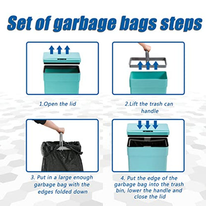 Plastic Kitchen Trash Can,13 Gallon Trash Can 50 Liter Automatic Touch Free High-Capacity Garbage Can with Lid for Bedroom Bathroom Home Office, Blue - color: BLUE