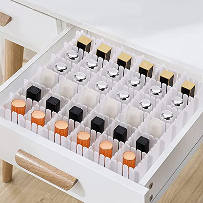 16 Pcs Drawer Divider Adjustable DIY Storage Organizer Separator for Tidying Clutter Cutlery Underwear Socks Clothes Dresses Desk & Box in Kitchen Bathroom Bedroom Office (Cut at Will) - size: 16 Pieces