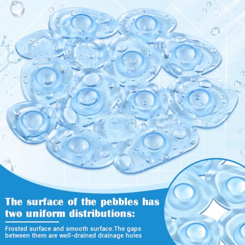 Riakrum 12 Pcs Non Slip Bathtub Stickers, Clear Anti Slip Shower Treads with Strong Suction Cups, Pebble Provides Traction Machine Washable No Residue, Safe (Pink, Purple,Blue) - color: Pink, Purple,blue