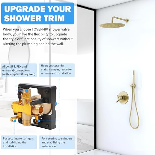 R10000-UNBX MultiChoice Tub and Shower Rough-In Valve Body, 1/2-Inch | Fits Delta 13/14, 17 and 17T Series Trim Kits; Universal Inlets Support PEX, Copper and CPVC Connections - style: R10000-UNBX