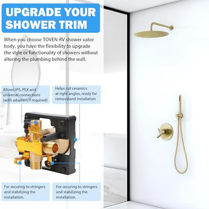 R10000-UNBX MultiChoice Tub and Shower Rough-In Valve Body, 1/2-Inch | Fits Delta 13/14, 17 and 17T Series Trim Kits; Universal Inlets Support PEX, Copper and CPVC Connections - style: R10000-UNBX