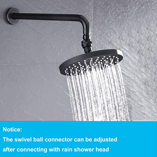 Brass Shower Ball Joint Connector, Biveah Black Shower Arm Swivel Adapter for Shower Head, KSB010B - color: Black