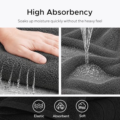 Veteran Textile LLC - 6 Pieces-100% Turkish Cotton - Luxury Towel Set for Bathroom & Kitchen, 2 Bath Towels, 2 Hand Towels & 2 WashCloths (Valued $79.99) (Graphite - color: Graphite