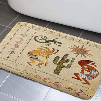JAWO Southwestern Ethnic Tribal Bathroom Rug - Geometric Retro Abstract Art Hipster Memory Foam Rug (17X29inches), Yellow - color: Yellow, size: 1'5" x 2'5" (Rectangular)