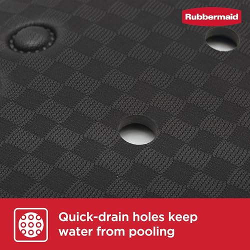 Rubbermaid Soft Foam Bath Tub Shower Mat, Non-Slip Tub Mat with Quick-Drain Holes, 35.88 x 17 Inch BPA-Free Bath Mat for Inside Bathtub or Shower, Black - color: Black