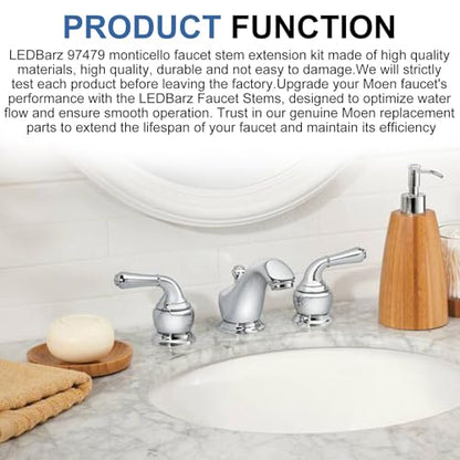 Upgrade 97479 Stem Extension Kit for Moen Monticello Series Widespread Bathroom Sink Faucet replacement parts for Moen 1222 1224