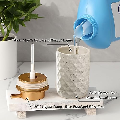 Ceramic Foam Hand Soap Dispenser - 10.15 oz Foaming Soap Dispenser Hand Pump Dispenser, Ceramic Dish Liquid Dispenser for Kitchen,Sylfu Hand Wash Bottle Bathroom - color: Foam-diamond