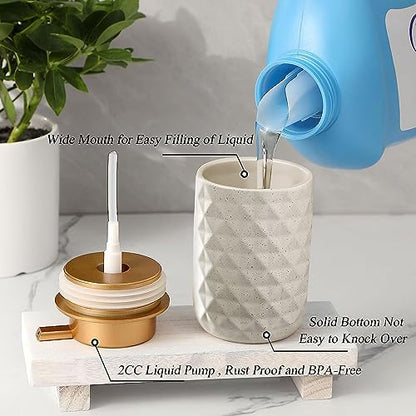 Ceramic Foam Hand Soap Dispenser - 10.15 oz Foaming Soap Dispenser Hand Pump Dispenser, Ceramic Dish Liquid Dispenser for Kitchen,Sylfu Hand Wash Bottle Bathroom - color: Foam-diamond