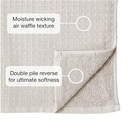 UCHINO Waffle Twist Cotton Hand Towel Absorbent Quick Dry 20x30, Grey, 1 Pc - color: Grey, size: Hand Towel