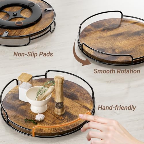 WOWBOX 12" Wood Lazy Susan Turntable Organizer for Cabinet, Pantry & Counter - size: 12"