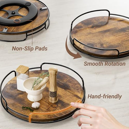 WOWBOX 12" Wood Lazy Susan Turntable Organizer for Cabinet, Pantry & Counter - size: 12"