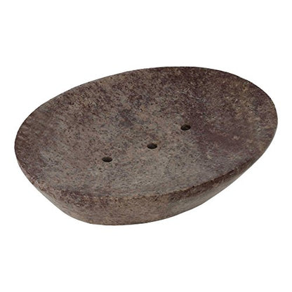 Ajuny Brown Self Draining Soap Dish, Waterfall Stone Soap Saver Tray Holder | Sloped Surface Channels Excess Moisture Away to Keep Bars Dry Durable Easy Clean Accessory for Showers Tubs and Kitchens - color: Brown