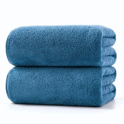 Lumimi Towels 2 Piece Soft Microfiber Bath Towel Set Salon Gym Yoga Travel Super Absorbent Lightweight Quick Dry and Durable, 55" L x 27" W, 2 Pack Blue - color: Blue, size: 2 Bath Towels