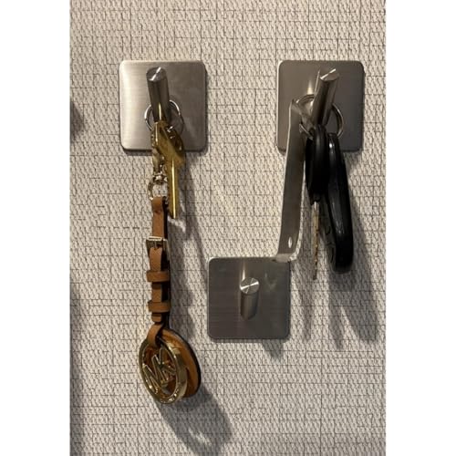 4 Pack Adhesive Towel Hooks Anti-Skid Heavy Duty Towel Hanger Waterproof Stainless Steel Stick on Shower No Drill Hooks for Hanging-Bathroom and Kitchen