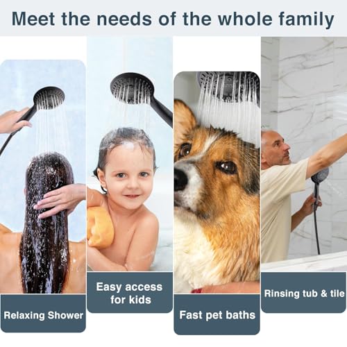 BRIGHT SHOWERS 9 Spray Settings Shower Head with Handheld High Pressure Oil-Rubbed Bronze Hand Held Showerhead with 60 Inch Stainless Steel Hose and Adjustable Overhead Bracket - color: Oil Rubbed Bronze, size: 2.5 Gallon Per Minute
