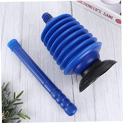 ULTECHNOVO High Pressure Toilet Plunger Professional Bellows Accordion Design for Removal Portable Bathroom Accessory Blue Ergonomic Grip for Comfortable Use
