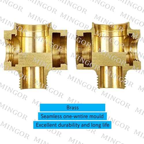 Brass Shower Arm Diverter Valve for Hand Held Showerhead and Fixed Spray Head,G 1/2 3-Way Bathroom Universal Shower System Replacement Part (Gold) - color: Gold
