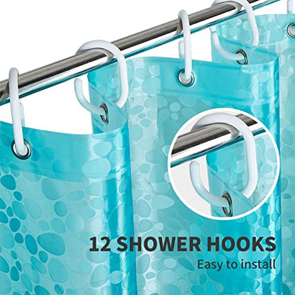 Bostofy Shower Curtain Liner,Waterproof Heavyweight 8g EVA Shower Liner with 3 Magnets and 12 Rustproof Metal Grommets, 72" W x 84" L - color: Teal Stone, size: 72"W x 84"L (Pack of 1)