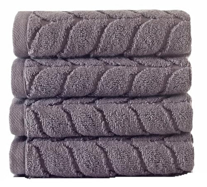 BAGNO MILANO Turkish Cotton Bath Towels, Hand Towels - Soft Plush Jacquard Collection - Highly Absorbent Towel Set (Grey, 6 pcs Towel Set) - color: Grey, size: 6 pcs Towel Set