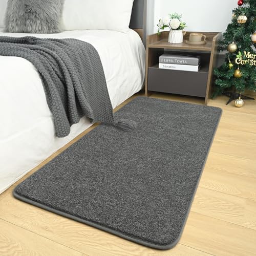 AROGAN Small Area Rugs for Bedroom, 2×4 Non Slip Runner Rug, Black & White | Washable Fluffy Carpet with Memory Foam, Indoor Rug Runner for Kitchen, Bedside, Entryway Bathroom Home Decor - color: Black and White, size: 2' x 4' (Runner)