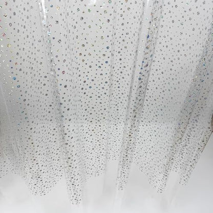 Holographic PEVA Shower Curtain Liner, Glitter Gem Pattern, 70 x 72 in | Waterproof Clear Plastic, 3 Bottom Magnets, 12 Rustproof Grommets, Color-Changing Effect, For Stalls and Tubs - color: Gem