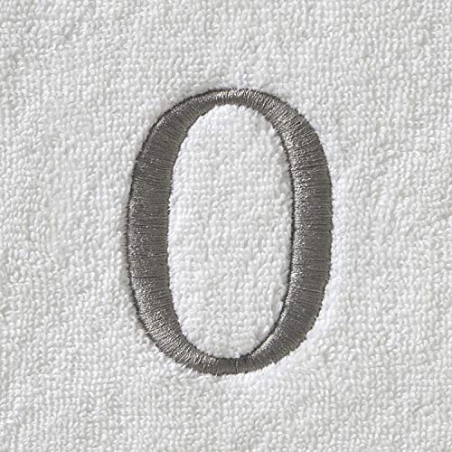 SKL Home Casual Monogram Hand Towel Set, O, 16x26, White 2 Count - color: Casual Monogram Hand Towel Set, size: Hand Towel Set, style: O