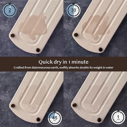 2PCS Absorbing Stone Soap Tray, Quick Dry Diatomaceous Earth Drying Rack | Self-draining, mold-resistant water absorbing soap holder; shower caddy, soap dispenser & sponge organizer, kitchen bathroom. - color: Pure White