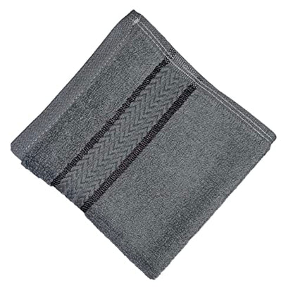 Washcloths Set of 6, 100% Ring Spun Cotton Zero Twist Wash Cloths for Body and Facewash Design to exfoliate Your Hands, Soft and Absorbent Machine Washable, 12 x 12 Inch. - color: Grey