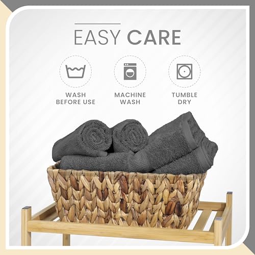 Martex 6-Piece 100% Ringspun Cotton Towel Set, Dark Grey | Quick Dry, Super Absorbent & Soft, Lightweight, 2 Bath, 2 Hand, 2 Wash Cloths - color: Dark Grey