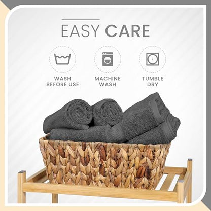 Martex 6-Piece 100% Ringspun Cotton Towel Set, Dark Grey | Quick Dry, Super Absorbent & Soft, Lightweight, 2 Bath, 2 Hand, 2 Wash Cloths - color: Dark Grey