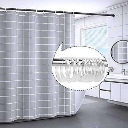 Clear Plastic Shower Curtain Rings, 12 PCS Circular Plastic Shower Curtain Hooks for Bathroom Shower Curtain Rod, Clear Shower Hooks for Shower Curtain, O Shaped Shower Rings for Curtain - color: Clear
