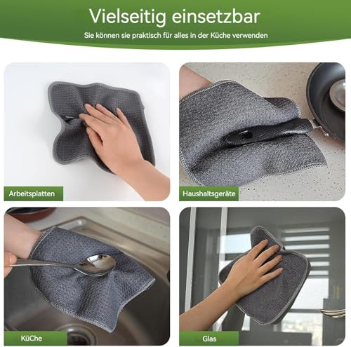Waffle Microfiber Dish Cloths Gray Kitchen Towels, Cleaning Cloth | Quick Dry Absorbent Dish Rags Dishcloths Barista Towels 8x8 Inch 6 Pack - color: Gray, size: 8in x 8in 6 Pack