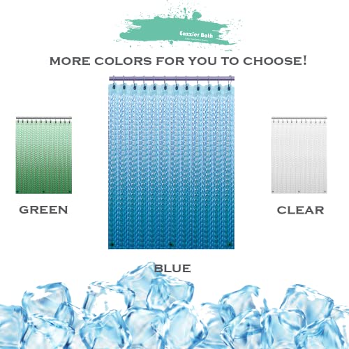 Blue 3D Crystal Plastic Shower Curtain Liner, 72x72 Inch Thin Lightweight Ice Cube Plastic Bathroom Shower Showroom Inner Curtain with Rustproof Metal Grommet Holes and Weighted Magnets - color: B-blue, size: 72"W x 72"L (Pack of 1)