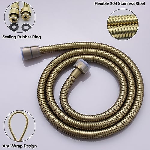 Temperature Display Rain Mixer Shower Faucet Set with 6 pcs Body Jets 12 inch Square Rainfall Shower Head with Handheld Spray Wall Mounted Rough-in Valve and Trim Included,Brushed Gold - color: Brushed Gold