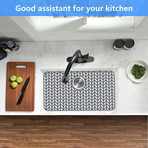 Sink Protectors for Kitchen Sink 26"x 14"Rear Silicone Sink Mat | Various sizes and styles,Protector for sinks and dish,Withstand to 500F,Food-grade silicone .Non-slip and raised feet - size: 26"x14" Rear