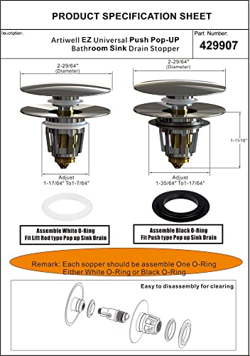 Universal Bathroom Sink Drain Stopper, Fits Most Pop-Up Drains for Vessel Sink Lavatory Vanity, Sink Drain Strainer with Detachable Hair Catcher, Tested by Plumber in US (Polished Brass) - color: Polished Brass