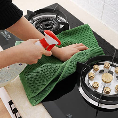Homaxy 100% Cotton Waffle Weave Kitchen Towels, 10-Pack, Grass Green | Ultra Soft Absorbent Dish Towels, Quick Drying Cleaning Towels, 13 x 28 Inches - color: Grass Green, size: 13 x 28 - 10 Pack