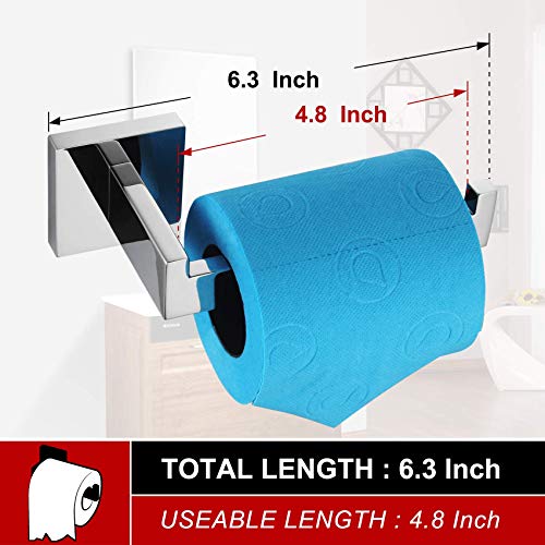 KOKOSIRI Toilet Paper Holder Chrome Toilet Roll Holder for Bathroom Kitchen Washroom T-304 Stainless Steel Wall Mounted, Polished Finish, B2003CH - color: Polished Chrome, size: Without Shelf(1 Pack)