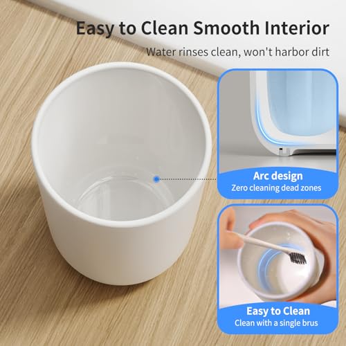 MOPMS 13oz Bathroom Tumbler 1PC, Unbreakable Plastic Cup,White | Unbreakable 380ml plastic bathroom tumbler with non-slip grip. Durable, reusable toothbrush cup for home and travel - color: White-1pc