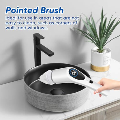 9-in-1 Electric Spin Scrubber Replaceable Brush Heads Set, Universal Electric Scrub Brush Heads for All Brands, Spin Brush Heads for Shower Scrubber, Electric Cleaning Brush for Bathroom Floor Tile