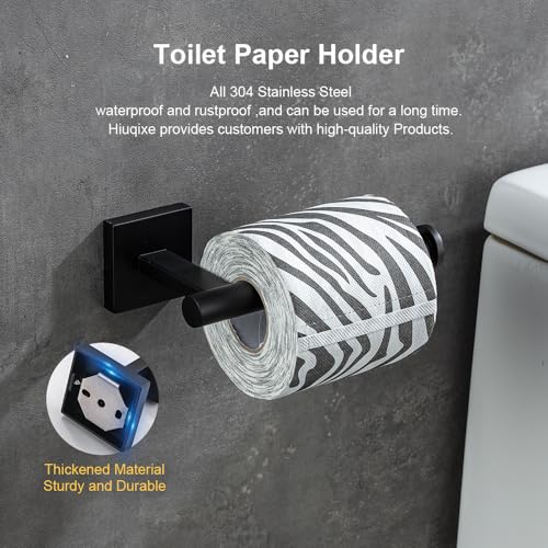 Wall-Mount Toilet Paper Holder, Open Arm, Matte Black | SUS304 stainless steel, screw mount, fits standard, large and mega rolls, concealed caps, mounting hardware included - color: Matte Black